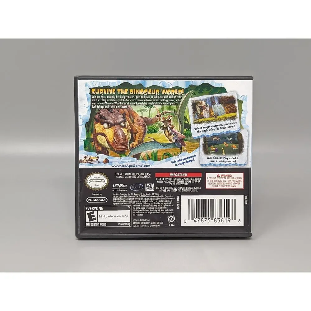 Ice Age Dawn Of Dinosaurs Nintendo DS Replacement Case & Manual Only No Game